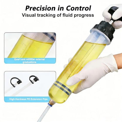 0.2L Manual Fluid Transfer Pump, Multi-Purpose Fluid Extractor and Oil Filling Pump for Vehicles