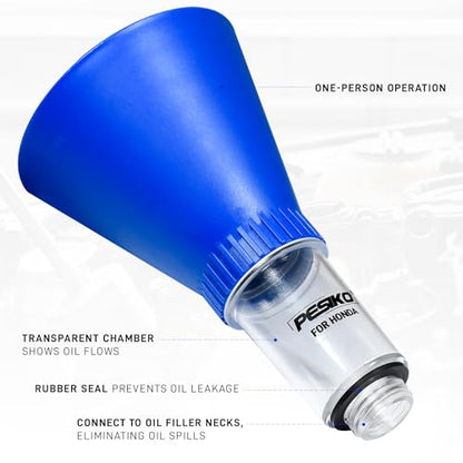 Engine Oil Funnel Spill-Free Hands-Free Compatible with Honda, Nissan, Kia and Hyundai Vehicle for Fast & Easy Oil Change
