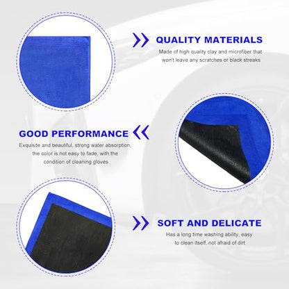Clay Towel, 12"×12" Fine Grade Microfiber Clay Bar Alternative Scratch-Free Cloth, Auto Detailing Clays Towel for Enhancing Paint Gloss Improving Wax Sealant Bonding - color: 1pc