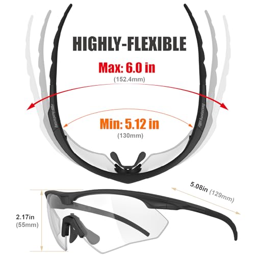 HTS HUNTERSKY S53 Anti Fog Tactical Shooting Range Safety Glasses ANSI Z87.1 Ballistic Eye Protection Hunting Airsoft Riding - color: S53 Black-clear / Black-smoke