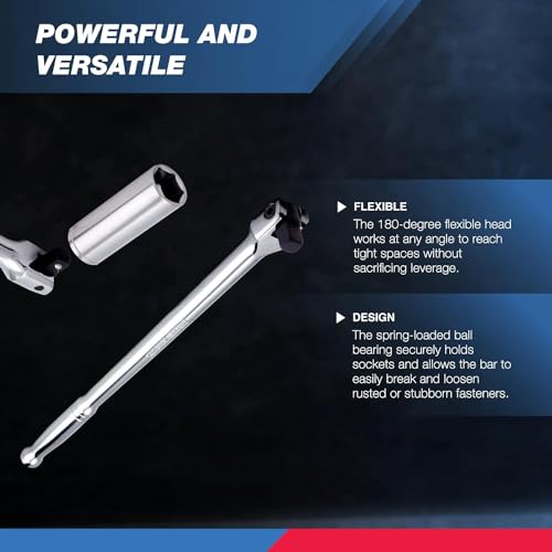 Neiko 00211A 1/2-Inch-Drive Extension Breaker Bar, 18 Inches Long, Made with CrV Steel - size: 18" Length, style: 1/2" Drive