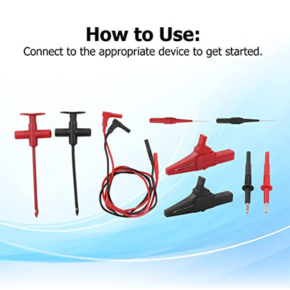 Multimeter Probes, 19A JT8001-1 Wire Piercing Probe Kit, 30VAC-60VDC Electronic Test Probes for Wiring Harness Connectors, Fuel Injectors, Automotive Sensors and Others