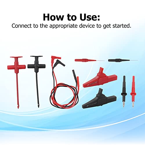 19A JT8001‑1 Wire Piercing Probe Kit, Multimeter Tester Automotive Magnetic Test Leads, Banana Plug Extension Test Cable Set