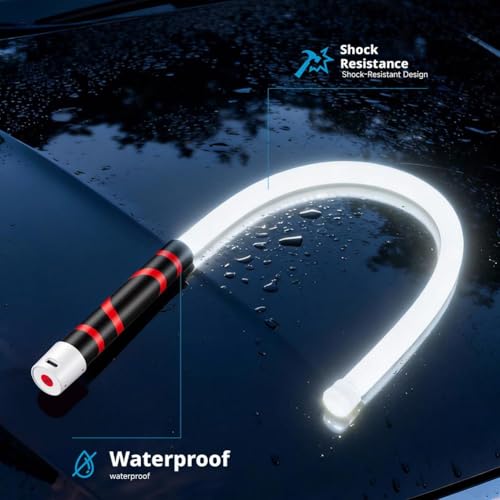 28.7'' Bendable Led Flashlight Stick - 800 Lumens Flexible Led Work Light Rechargeable, with 360° Flexible Neck, 3 Light Modes, Waterproof for Car Repairs, Inspections in Tight Spaces
