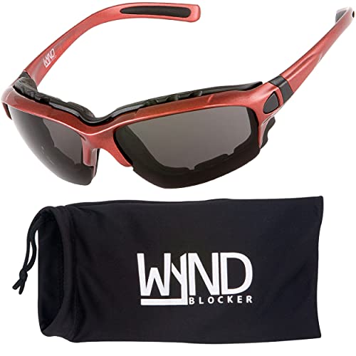 Motorcycle Riding Glasses Extreme Sports Wrap Sunglasses - color: Red | Smoke