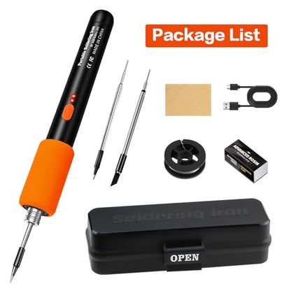 KINGSOM Cordless Soldering Iron Kit, 2 in 1 Corded/Wireless Soldering Iron Cordless, 8 Seconds Fast Heating with Stand Portable, 500°F-842°F Adjustable Temp for DIY, Appliance Repair