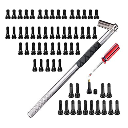 Dr.Roc Tire Spoon Lever Dirt Bike Lawn Mower Motorcycle Tire Changing Tools with 60 PCS Valve Stems Puller Tools Set