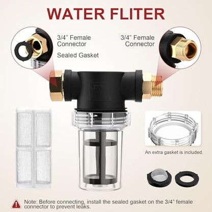 Extractor Attachment Hose Kit Compatible With Shop Vac Stainless Steel Wand | with Viewing Window 25ft Water Hose 10ft Vacuum Hose, for Carpet Industrial Cleaning Auto Detailing