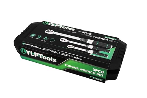 3-Piece Click Torque Wrench Set – 1/4", 3/8", 1/2" Drive, ±3% Accuracy, 72-Tooth Ratchet, Dual-Direction, Chrome Vanadium Steel, Includes Storage Cases - size: 1.67-16.67 ft-lb, 5-45 ft-lb, 10-150 ft-lb, style: 1/4 3/8 1/2-inch