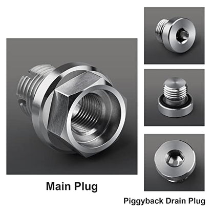 M12.1-1.5 x 15mm Oversize Piggyback Oil Drain Plug, Stainless Steel Self Tapping Oil Pan Thread Repair Kit - size: M12.1-1.5 x 15mm