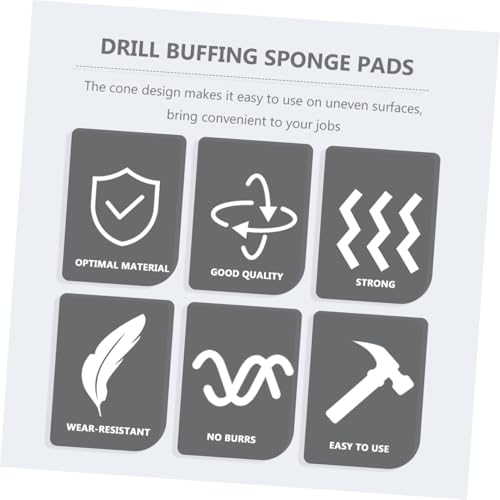 Ciieeo Car Wheel Buffing Cone Kit 3 Pcs Drill Polishing Sponge Pads for Automotive Wheel Care Compatible Drill Tools