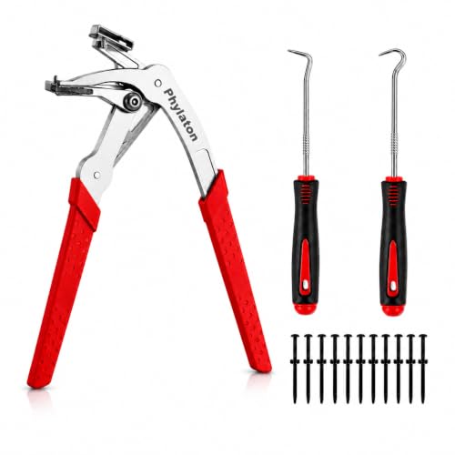 13 Pcs Auto Trim Removal Tool Kit with Clip Removal Tool, Car Clip Pliers, Hook Tools, Universal Cable Tie Buckle for Car Interior Panel, Plastic Clips, Dashboard, Door Clips