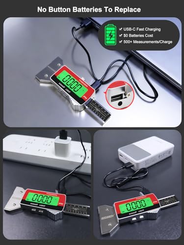 GODESON Tire Tread Depth Gauge,Rechargeable Digital Tire Depth Gauge - USB-C,3-Unit Switch (mm/Decimal/Fraction Inch), Backlit LCD Display, Auto Power Off, 0-32NDS for Car/SUV/Truck Wear Measurement