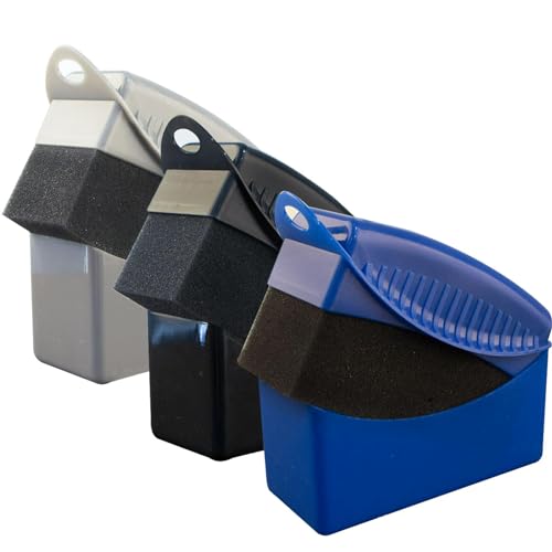 Tire Dressing Applicator, 3 Pieces Tire Shine Applicator with Lid, Reusable Tire Sponge Applicator for Car Truck Tires Waxing Polishing Cleaning