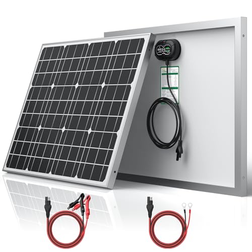 SUNER POWER 12V 50W Solar Panel, Built-in UltraSmart MPPT Charge Controller, Waterproof 50 Watt Solar Battery Maintainer for 12Volt AGM, Deep Cycle, Lead-Acid, Lifepo4 Battery - size: BC-50W-Ultra