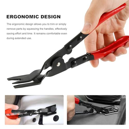 3 PCS Car Clip Removal Tool, Auto Trim Rivet Pry Tools Dashboard Fastener Remover Set with Storage Bag, Upholstery Repair Kit Door Panel Clip Pliers for Sedan Truck SUV (Red) - color: Red