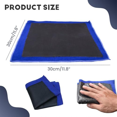 Clay Bar Towel, Car Magic Clay Towel, Clay Towel Auto Detailing, Fine Grade Microfiber Car Clay Bar Towel, Microfiber Magic Clay Cloth, Clay Bar Alternative for Car Detailing (Blue*2) - color: Blue*2