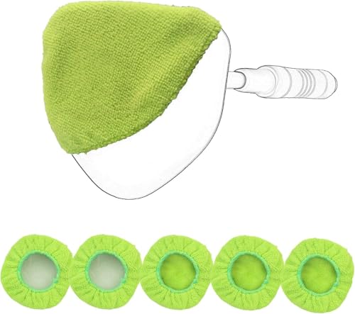 XINDELL 5 Pack Microfiber Pads – Replacement Heads Cover for Xindell Windshield Cleaner Tools. Washable & Reusable Triangle Pads (Green). Fits Window Reach Tool - Handle Not Included - color: Green