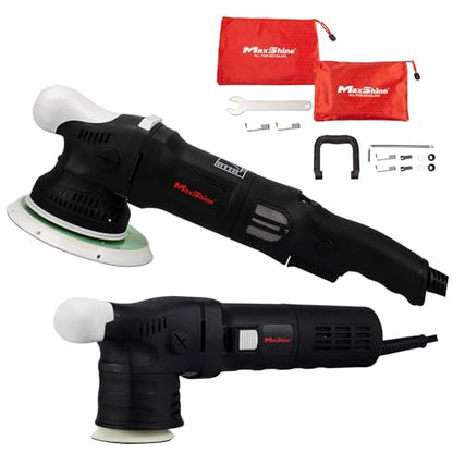 Maxshine 6” M21 Pro & 3” M312 Dual Action Polisher Combo – 21mm & 12mm Car Buffer Set, 6-Speed, 5/16”-24 Thread – Auto Detailing Tool for Cars, Trucks, SUVs & Boats, Swirl & Scratch Removal - color: 3" & 6" Dual Action