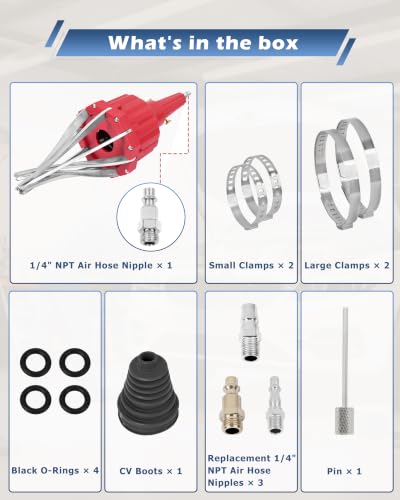 DAYUAN Pneumatic Air Power CV Joint Boot Expander Install Removal | Fits 20-115mm Most Flexible Rubber CV Boots & Steering Boots，110 Psi Max，Not For Rigid PVC or Low-Elasticity Boots