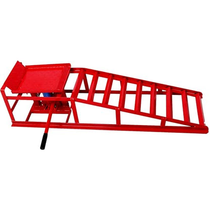 2 Pack Hydraulic Car Ramps, Rpuzonier 5T 11000lbs Low Profile Car Lift Service Ramps Truck Trailer Garage, Height Hydraulic Vehicle Ramps for DIY Repair Stores Auto Beauty Stores (Red) - size: Red