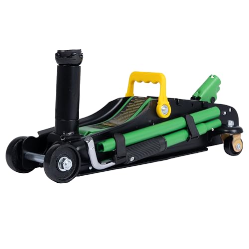 2 Ton (4,400 lbs) Hydraulic Trolley Floor Jack with Wrench Sockets, Quick Lift, Heavy-Duty Steel Construction, Adjustable Height Extension Adapter for Sedans, Trucks, SUVs & ATVs