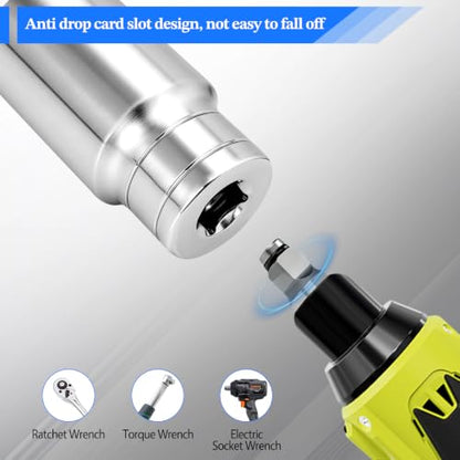 2 Pcs 1/2" Drive 32mm Deep Impact Socket | Anti-Rounding 12 Point Design, Square Chamfered Opening, Easy Removal of Axle Nut - color: Deep, size: 32mm