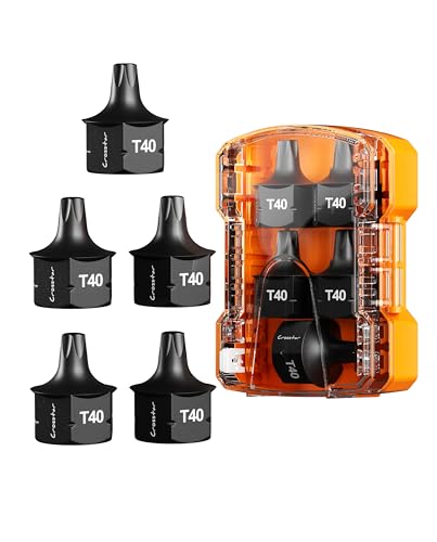 Crosstar 5Pcs T40 Impact Torx Bit Socket Set, Stubby S2 Steel,3/8” Drive Torx Socket Set, Upgrade Hex socket, Anti-Roll Design, Professional Tools for Automotive, Engine, Home Appliance Repair - size: 5Pcs(T40)