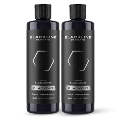 Blackline Car Care - Blackout Trim & Tire Dressing - Best Tire Shine No Sling Formula - Water Based Protection for Car Tires & Trim - Safe for Cars, Trucks, SUVs & More - 16 fl oz (Pack of 2) - size: Pack of 2