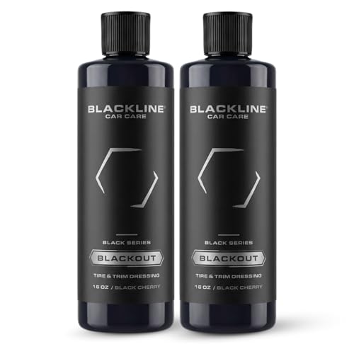 Blackline Car Care - Blackout Trim & Tire Dressing - Best Tire Shine No Sling Formula - Water Based Protection for Car Tires & Trim - Safe for Cars, Trucks, SUVs & More - 16 fl oz (Pack of 2) - size: Pack of 2