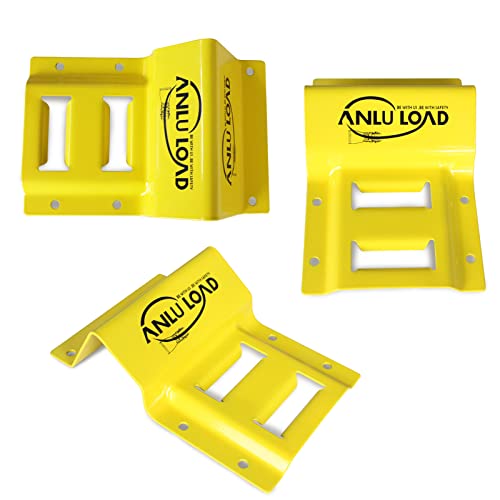 ANLULOAD Wheel Chock Tie Down Kit,2Straps & 4Chocks,Bs:4,400Lb,L:2in*8Ft. | E Track Tie Down System for Atv,Utv,Lawn Mower.