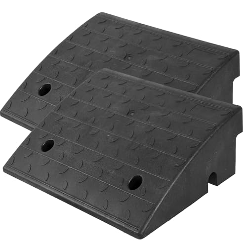 Vlinow Rubber Curb Ramp, 4/5/6/7" Rise Height 2 Pack, Heavy-Duty 33069 lbs Capacity Threshold Ramps, Auto Curb Ramps, Vehicle Ramps, Driveway Curb Ramps for Cars, Wheelchairs, Bikes, Motorcycles - size: 7 inch (2 Pack)