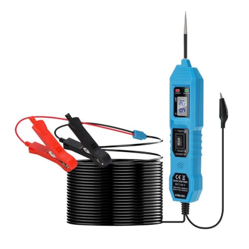 Multifunctional Car Circuit Tester, 3.5-36V DC Automotive Power Circuit Tester with LCD Display and Sharp Probe, Electric Test Pen for Car Battery Polarity Continuity Fuses (Blue)