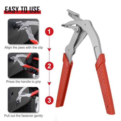 Spring‑Loaded Clip Pliers, Automotive Fastener Removal Tool for Car Repair