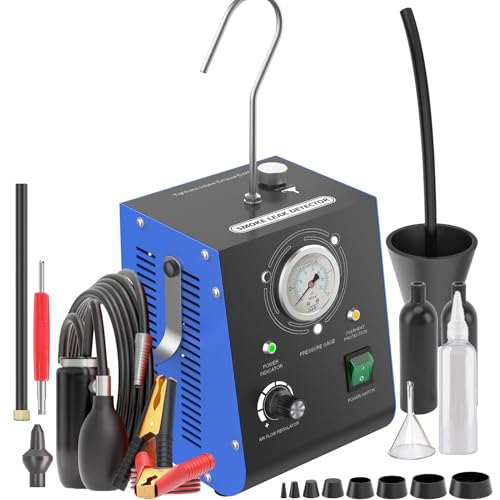 Automotive Smoke Machine, Upgraded 19PSI Leak Detector Unit Kit Dual Mode Built-in Air Pump DC12V EVAP Vacuum Exhaust Leak Diagnostic Tester Tool for All Vehicle Pipe Systems, ATV, Boat - style: Air Flow Regulator
