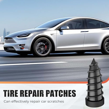 Tire Repair Rubber Nails Kit, Tire Repair Nails Kit with Box and Screwdriver Fast Self-Service Tire Repair Tools for Cars, Truck, Tractor, Black (40, Mix) - size: MIX