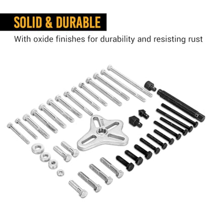 EWK 51 Pcs Harmonic Balancer Puller Set, Steering Wheel Puller, Crankshaft Pulley & Gear Puller, Flywheel Removal Tool