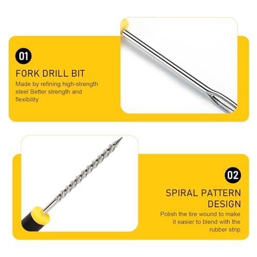 12 PCS Vacuum Tire Repair Tool Kit, DIY Tire Patching Set with Tire Repair Strips and Tools, Universal Tire Repair Kit for Car, Motorcycle Bicycle Tire Emergencies - size: 12 PCS