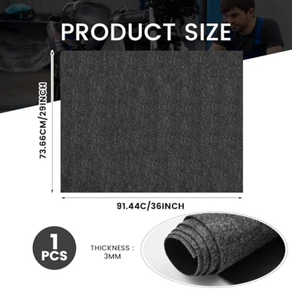 1 Pcs 29 x 36 Inch Garage Floor Mat Oil Spill Mat Oil Absorbent Pads Reusable, Washable, Waterproof Backing Contains Liquids, Protects Garage Floor or Driveway Surface, Black
