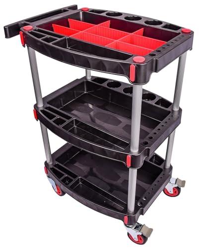 JEGS 81444 Professional Detailing Cart 36.25 in. H x 26 in. L x 19.25 in. W Incl