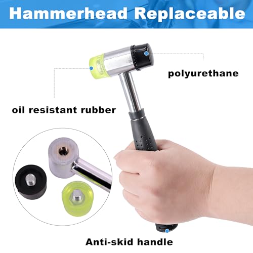 Dent Repair Tool Kits,Car Paintless Removal Tools Inclued Stainless Steel Tap Down Pen with 9 Heads Kit and Rubber Hammer for Car Refrigerator Door Dent Removal Tools - style: 11PCS