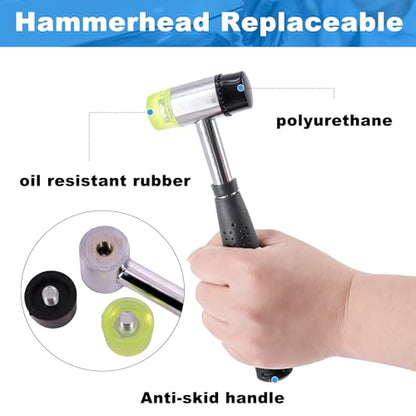 Dent Repair Tool Kits,Car Paintless Removal Tools Inclued Stainless Steel Tap Down Pen with 9 Heads Kit and Rubber Hammer for Car Refrigerator Door Dent Removal Tools - style: 11PCS