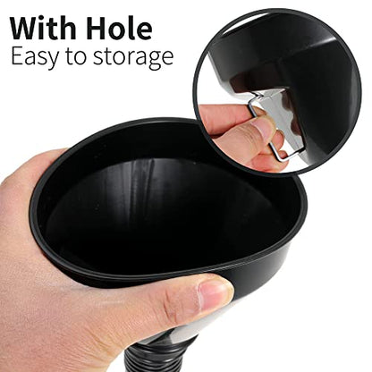 Wide Mouth Oil Funnel with Flexible Extension Nozzle Hose with Handle Mesh Screen Filter for Cars Motorcycles Engine Oil Kerosene Gasoline Gas Fuel Diesel Water Fluid Coolant Liquid