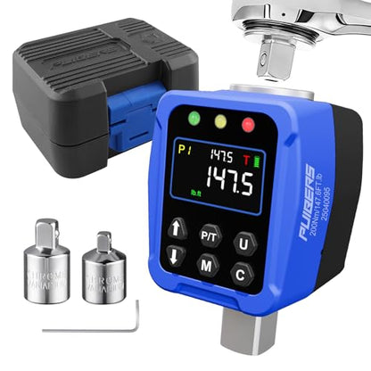 Digital Torque Adapter 1/2" Drive 7.3-147.5 Ft-lb / 10-200 Nm, Electronic Torque Wrench Converter with LCD Display ±1% Accuracy, 1/4” & 3/8” Adapters for Car & Motorcycle Maintenance DIY Use - size: 1/2" 7.3-147.5 FT.LB Digital Torque Adapter