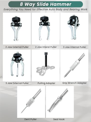 Slide Hammer 17PCS Axle Front Rear Wheel Bearing Dent Hub Gear Puller Remover Set Slide Hammer Puller Set