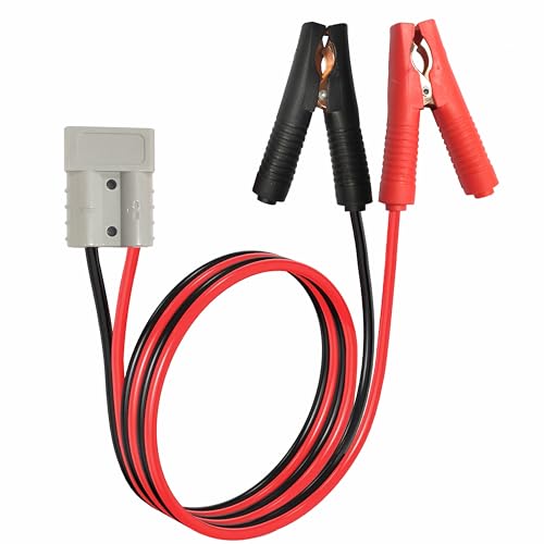 Anderson 50A 600V Quick Connect Plug Battery Clamps Cable Battery Charging Battery Alligator Clips Replacement for Car Motorcycle Golf Cart Forklift Battery Charging(Anderson Clip 1M) - size: Anderson Plug to Fish Clip Adapter 1M