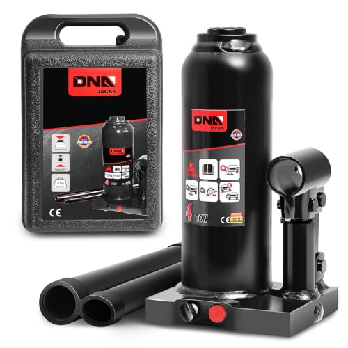 DNA Motoring 4 Ton / 8000 lbs Lifting Automotive Welded Hydraulic Bottle Jack for Car SUV Pickup, Auto Repair, with Manual Handle & Carrying Storage Case, Black - color: black, style: 4 ton