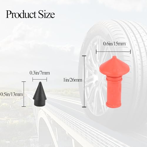 Mushroom Shaped Tire Repair Insert Plugs Kits, 90PCS Tire Repair Tools for Tubeless Tires, Professional Puncture Fix for Car, Truck, SUV and Motorcycle - size: 90pcs small