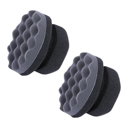 2PCS Car Tire Shine Applicator Pads, Hex Grip Wave Contoured Vehicle Detailing Foam Sponge Tool, Reusable Automotive Tyre Cleaning Accessories, Universal for Truck SUV Sedan