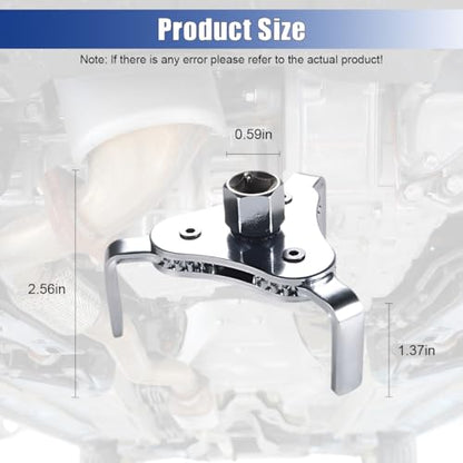 ZIMISI Universal Oil Filter Wrench, 3 Jaw 2 Way Adjustable Wrench, Oil Filter Removal Tool from 2-1/2'' to 9/16", Oil Filter Socket Set Car Accessories for Removing Filters